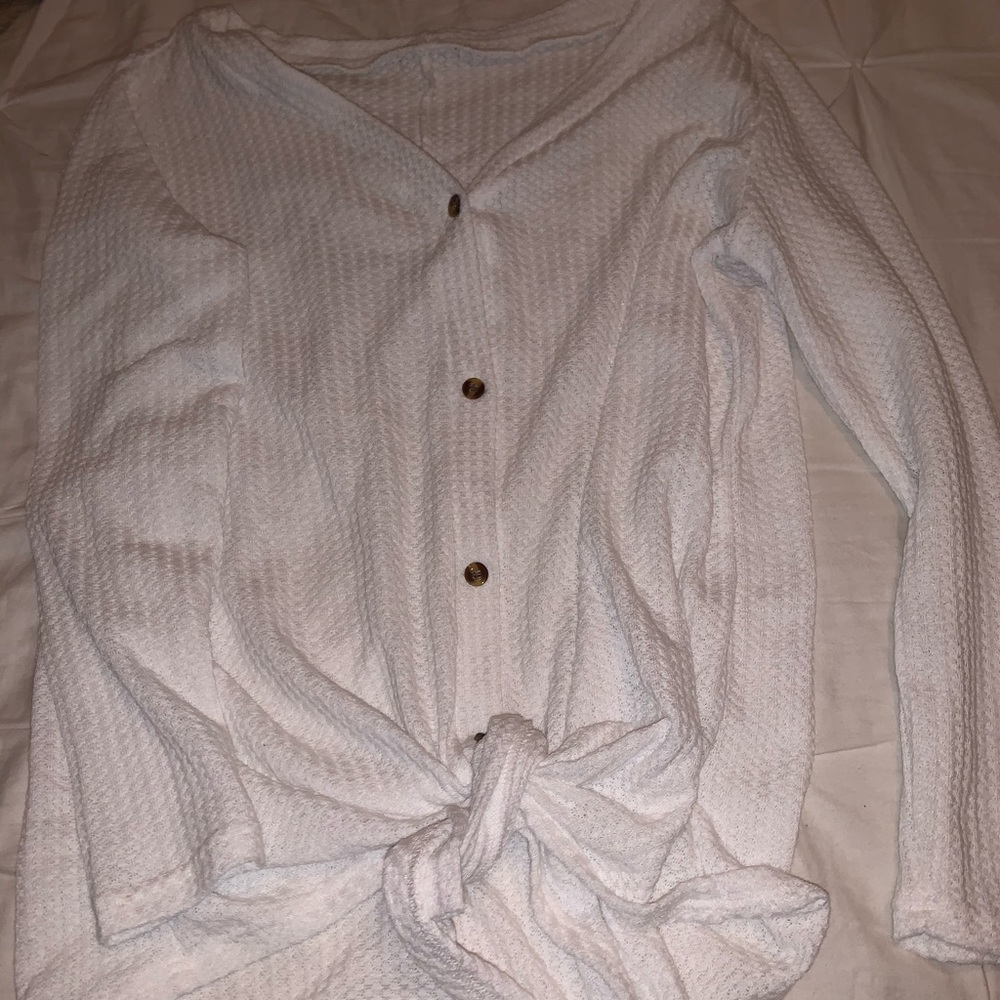 White button up/ tie shirt